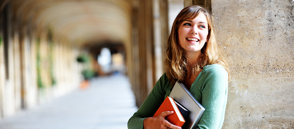 Smiling female student